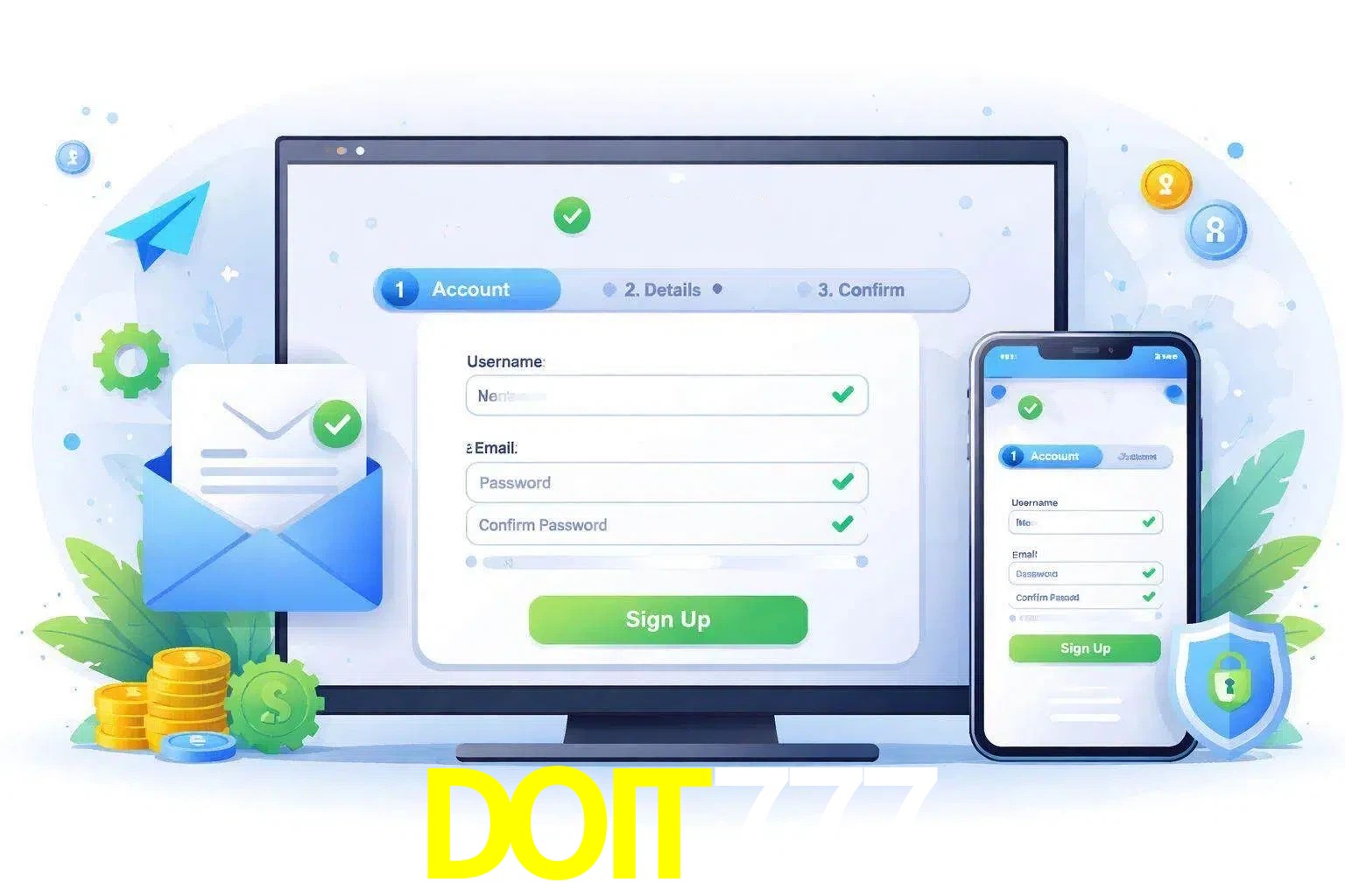 Registro de nuevo usuario y configuración de cuenta DOIT777